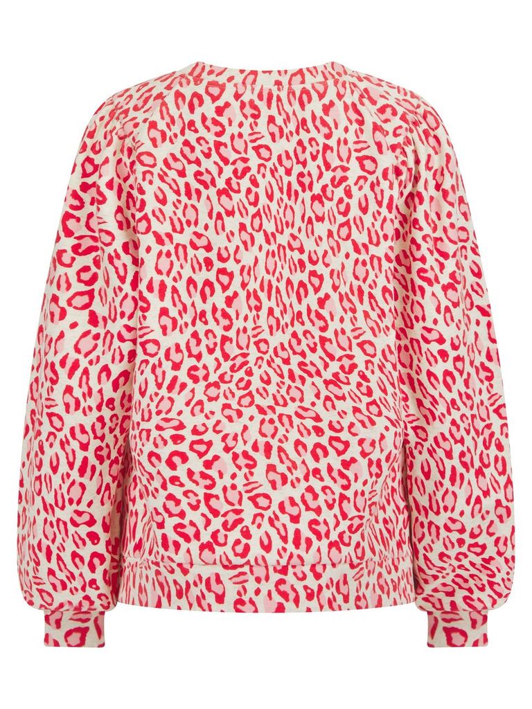 PRINTED LEOPARD PIPER SWEATER-PINK