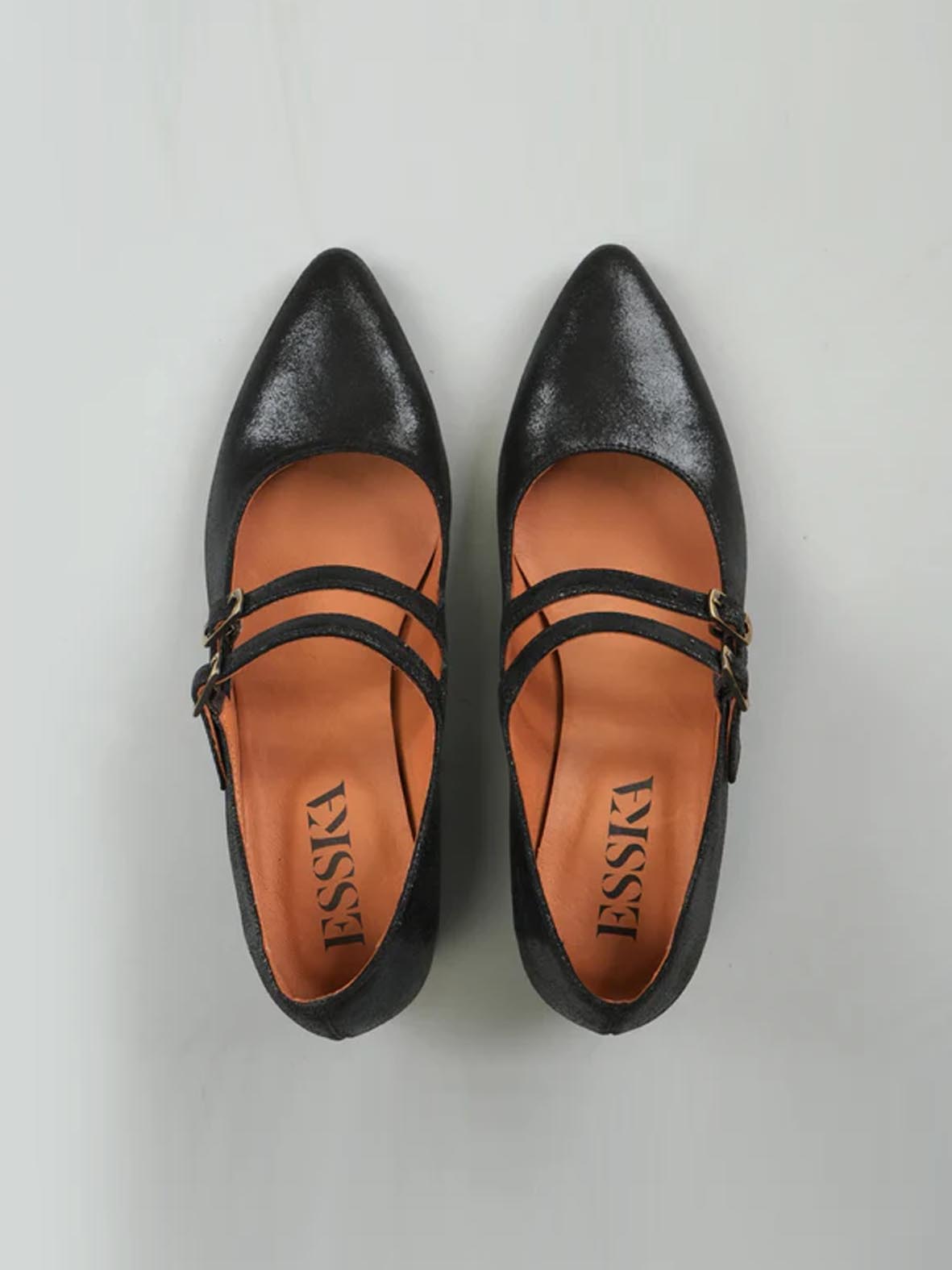 Laura Black Metallic Shoes