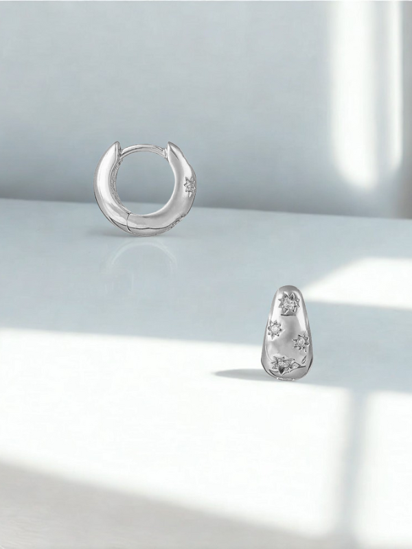 Crystal Engraved Starburst Silver