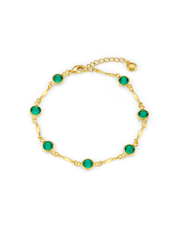Emerald & Bar Chain Bracelet