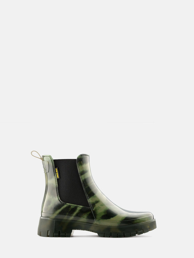 LEMON JELLY - ZURI LEOPARD SHORT WELLIES-GREEN