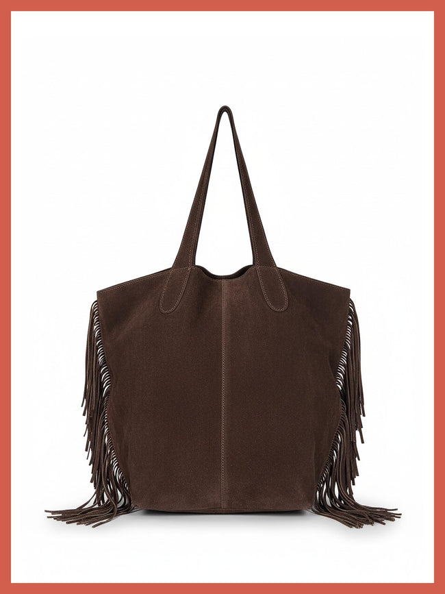 Vancouver Soft Suede Tote - Chocolate
