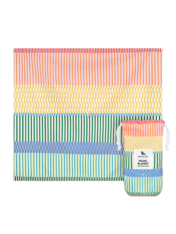 Dock & Bay Picnic Blanket - Stripe Up Your Life (170x170cm)