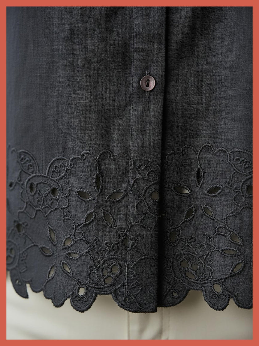 Koren Embroidered Blouse In Black