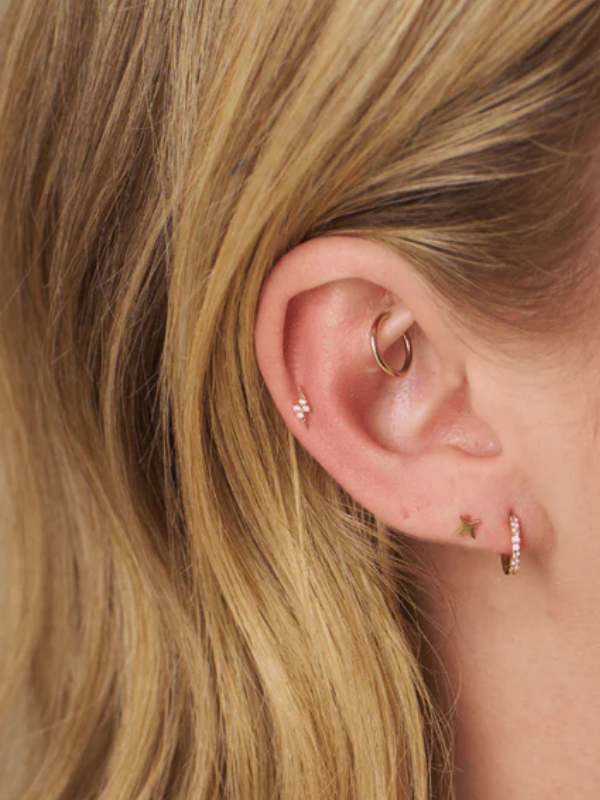 Mixed Celestial Stud & Pave Micro Hoop Earring Pack - Gold