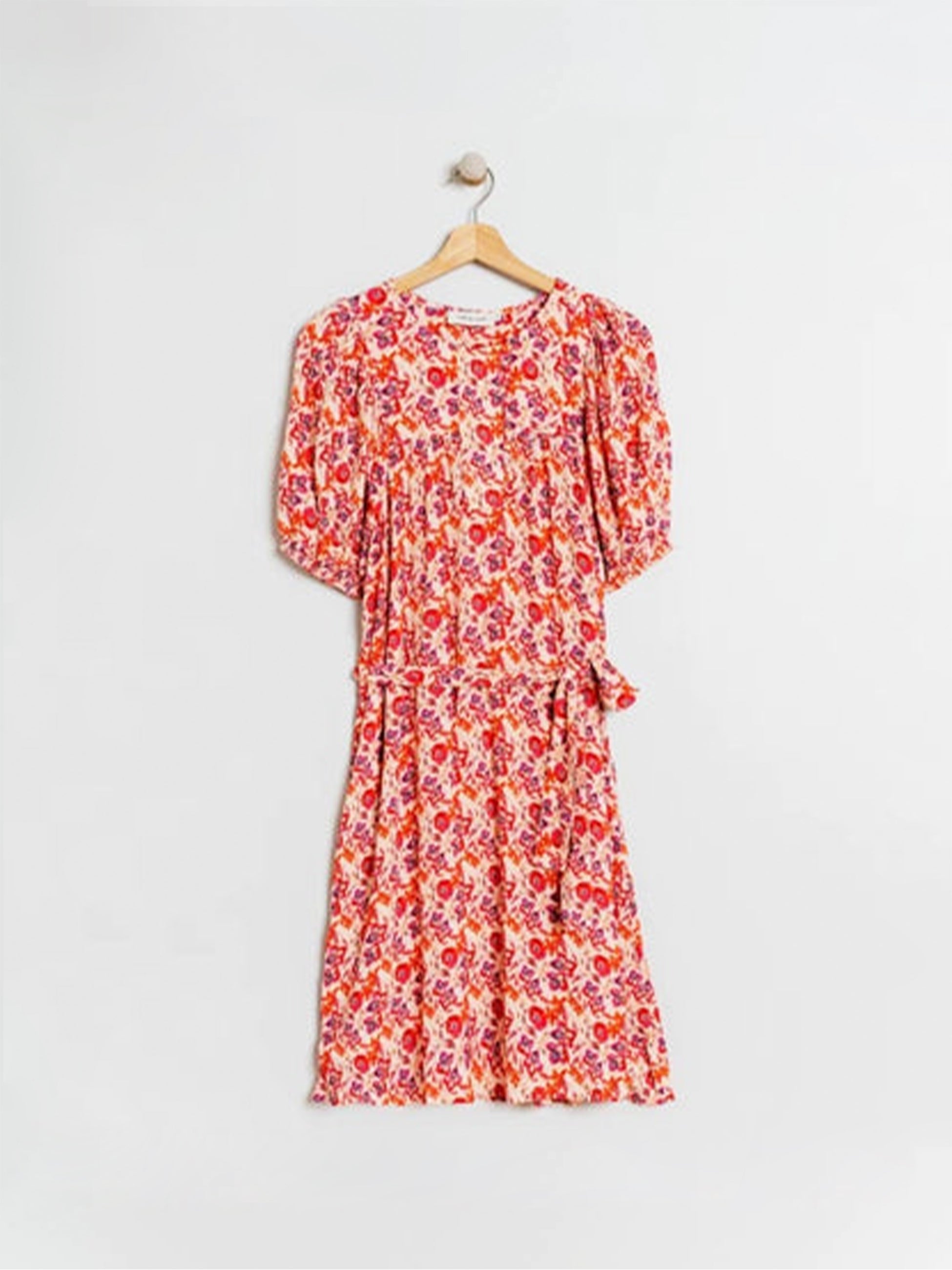 CORAL FLORAL DRESS