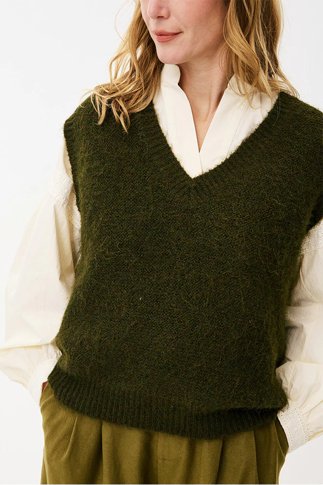 Aycan Sleeveless Jumper - Khaki