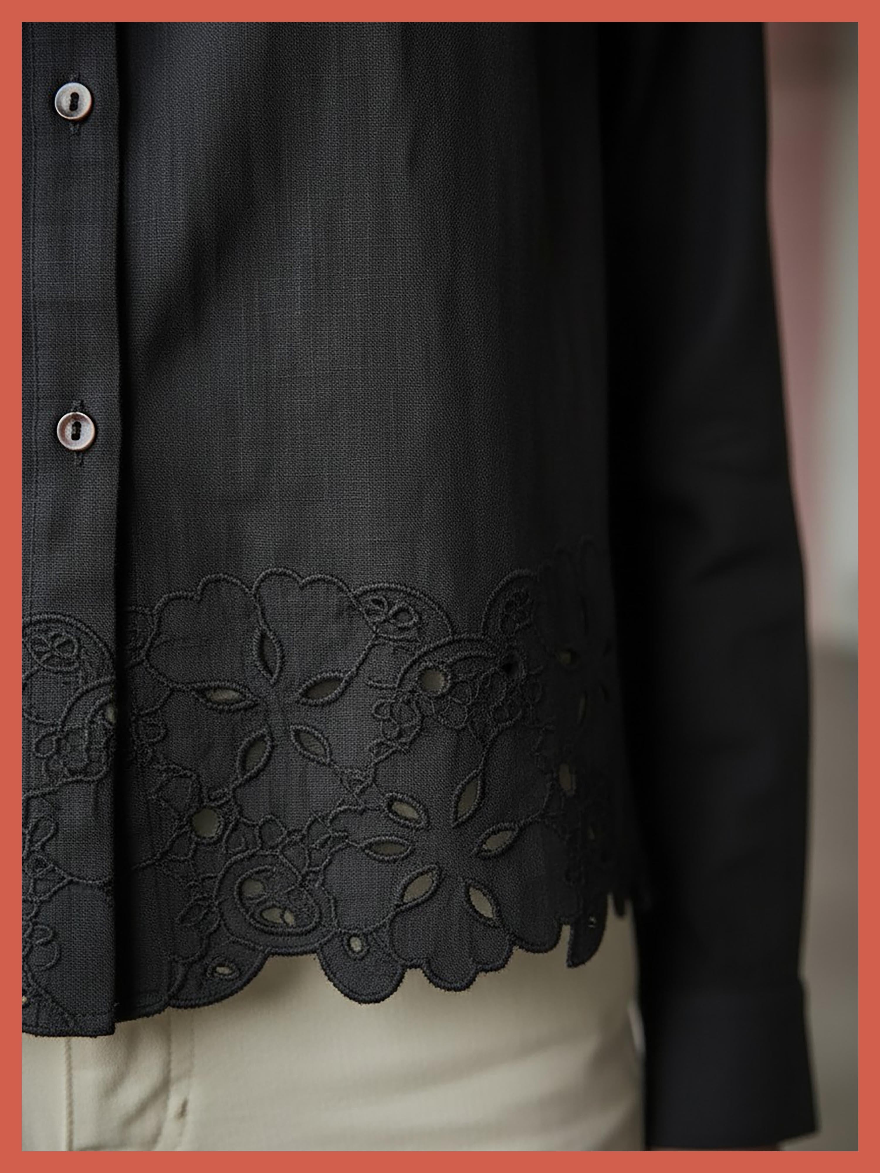 Koren Embroidered Blouse In Black