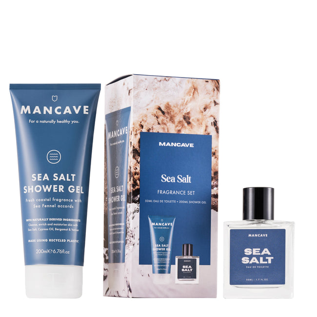 Mens Premium Fragrance Set, Sea Salt, Mens Gifts, Blackspice Body Scrub 500ml, Mens Shower Gel, Blackspice Body Scrub 500ml, Mens Shower Gel, Christmas Gifts