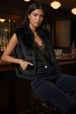 Alisha Faux Fur Gilet-Black