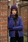 Fabian Womens Cotton Grandad Cardigan in Blue Mix | Nooki Design, London UK