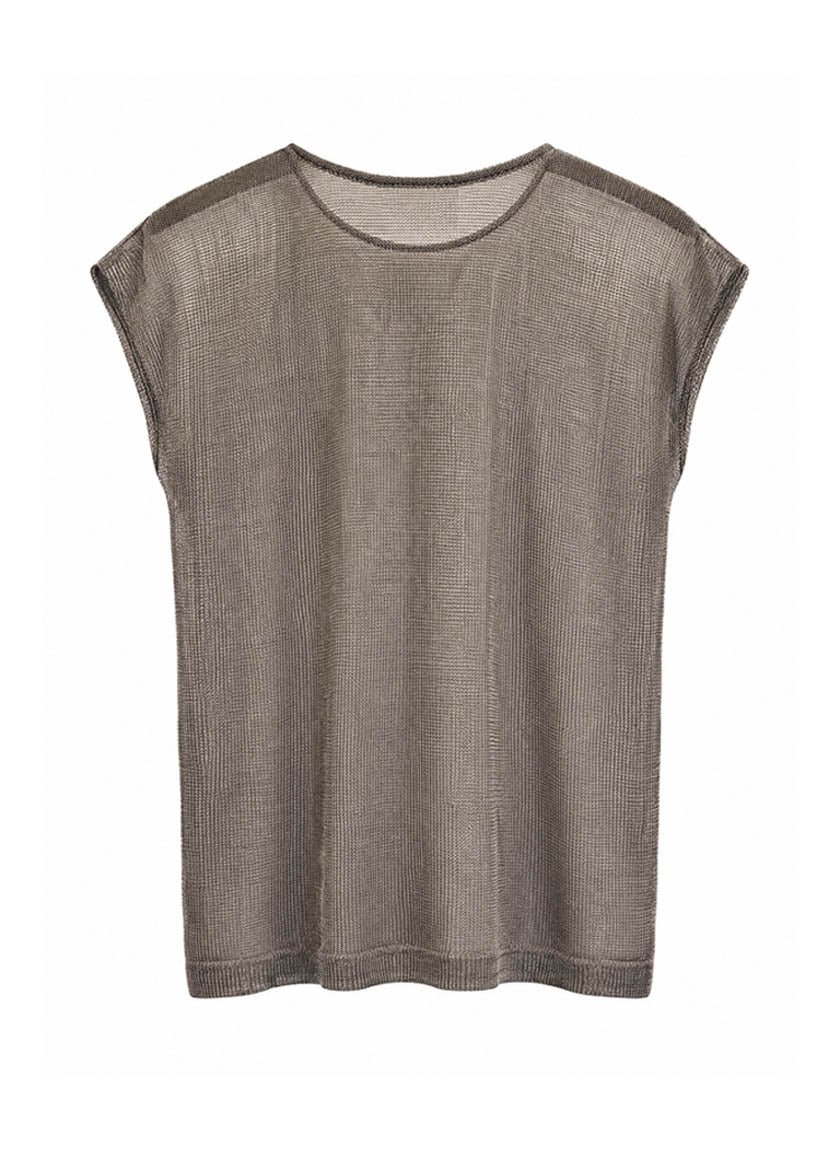 Amor Knit Top-Pewter