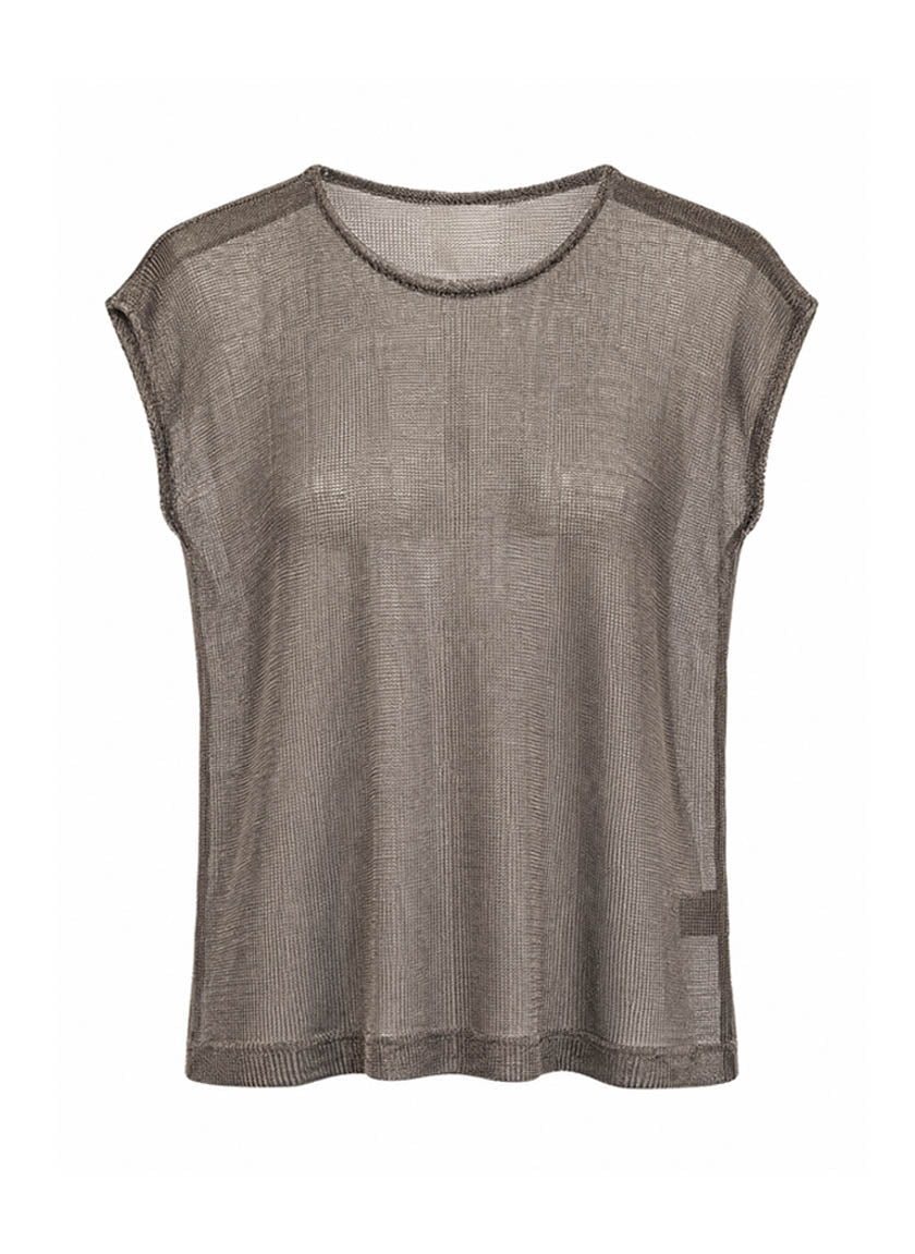 Amor Knit Top-Pewter