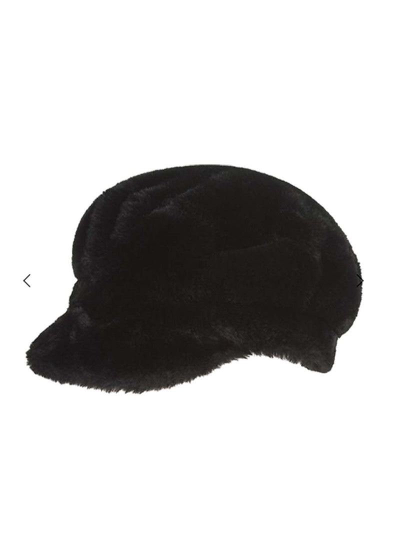 Apollo Faux Fur Cap - Black