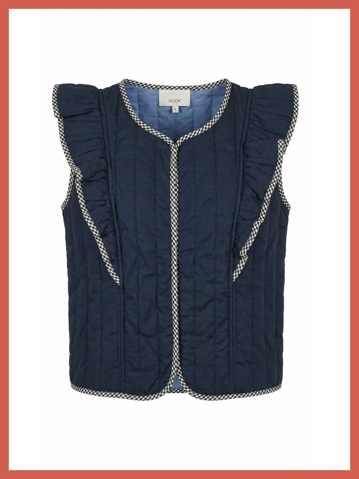 Aster Padded Frill Gilet - Dark Navy