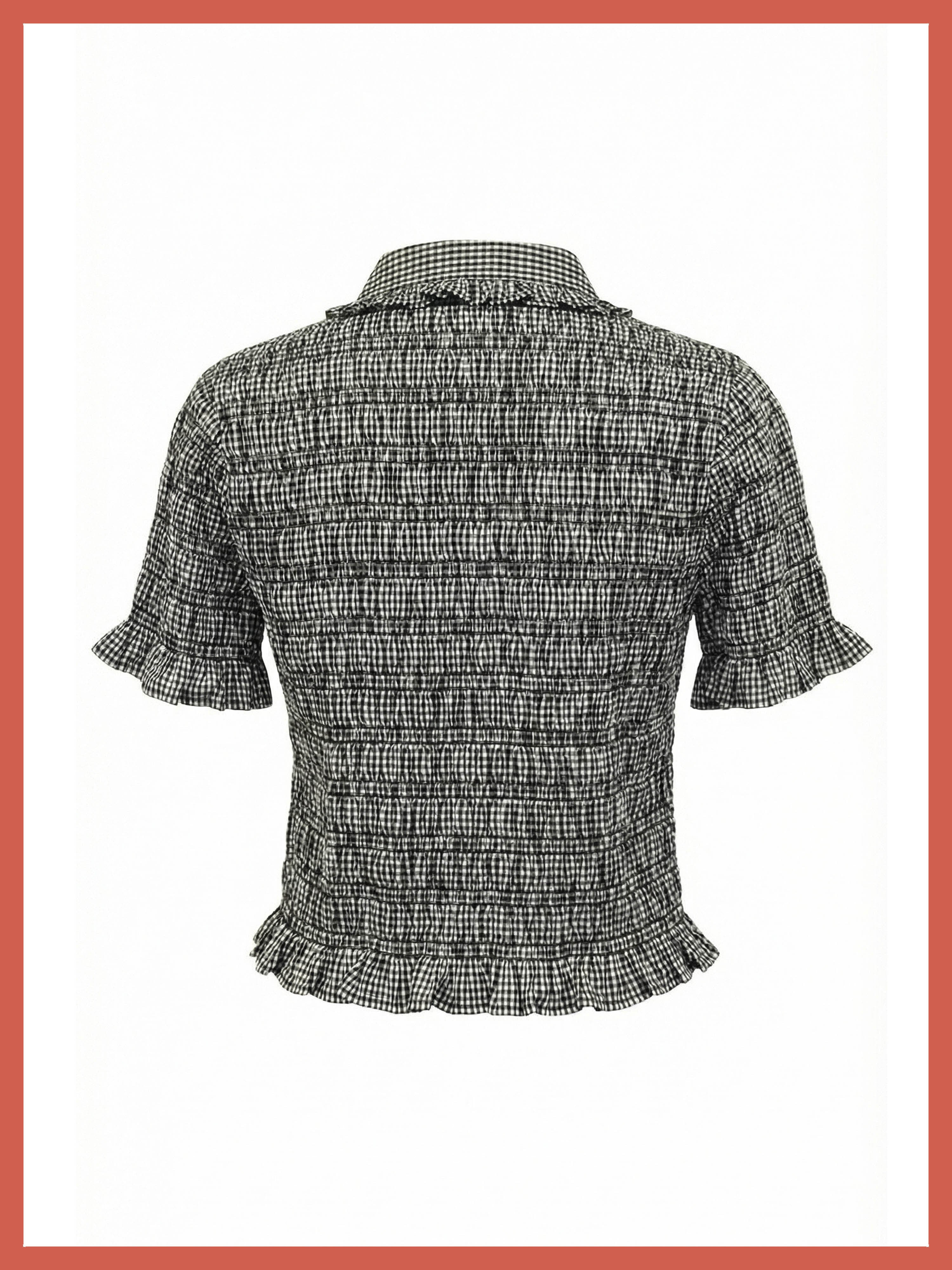 Astrid Gingham Blouse - Black