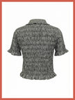 Astrid Gingham Blouse - Black