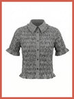 Astrid Gingham Blouse - Black