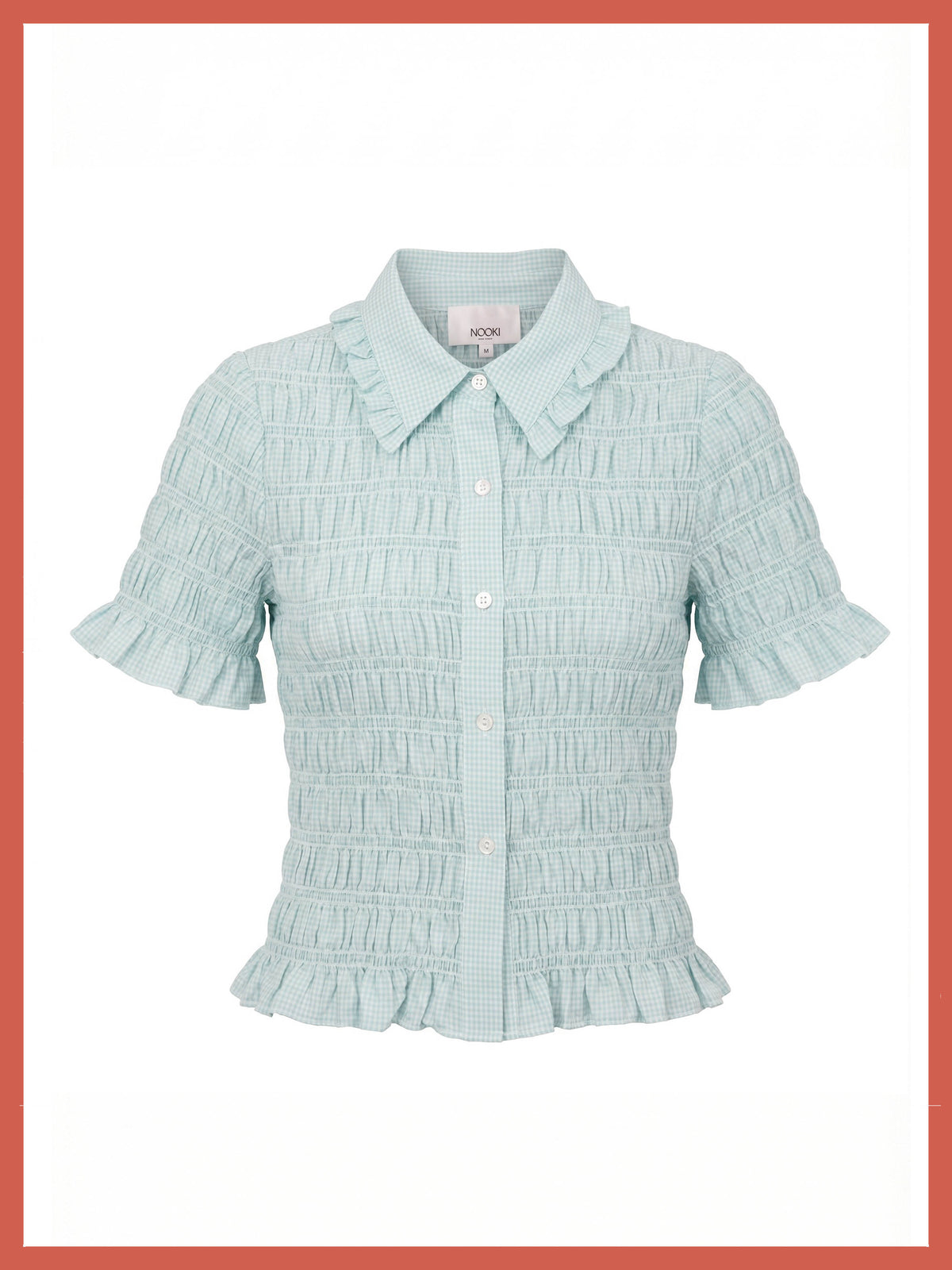Astrid Gingham Blouse - Sky Blue