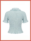 Astrid Gingham Blouse - Sky Blue