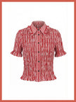 Astrid Gingham Blouse - Red