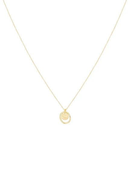 Aperol Gold Battered Disc Necklace