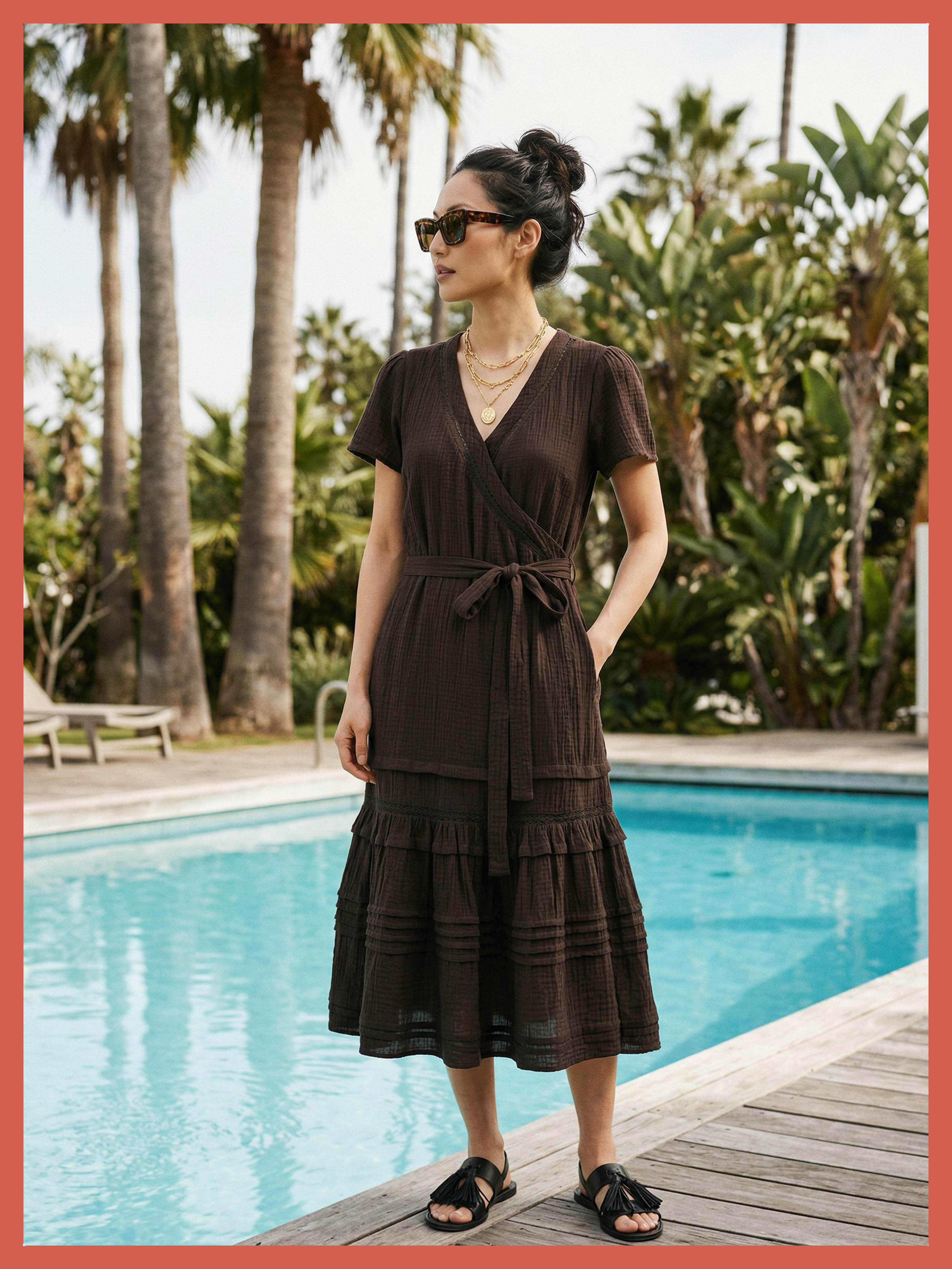 Bailey Maxi Wrap Dress - Black