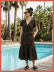 Bailey Maxi Wrap Dress - Black