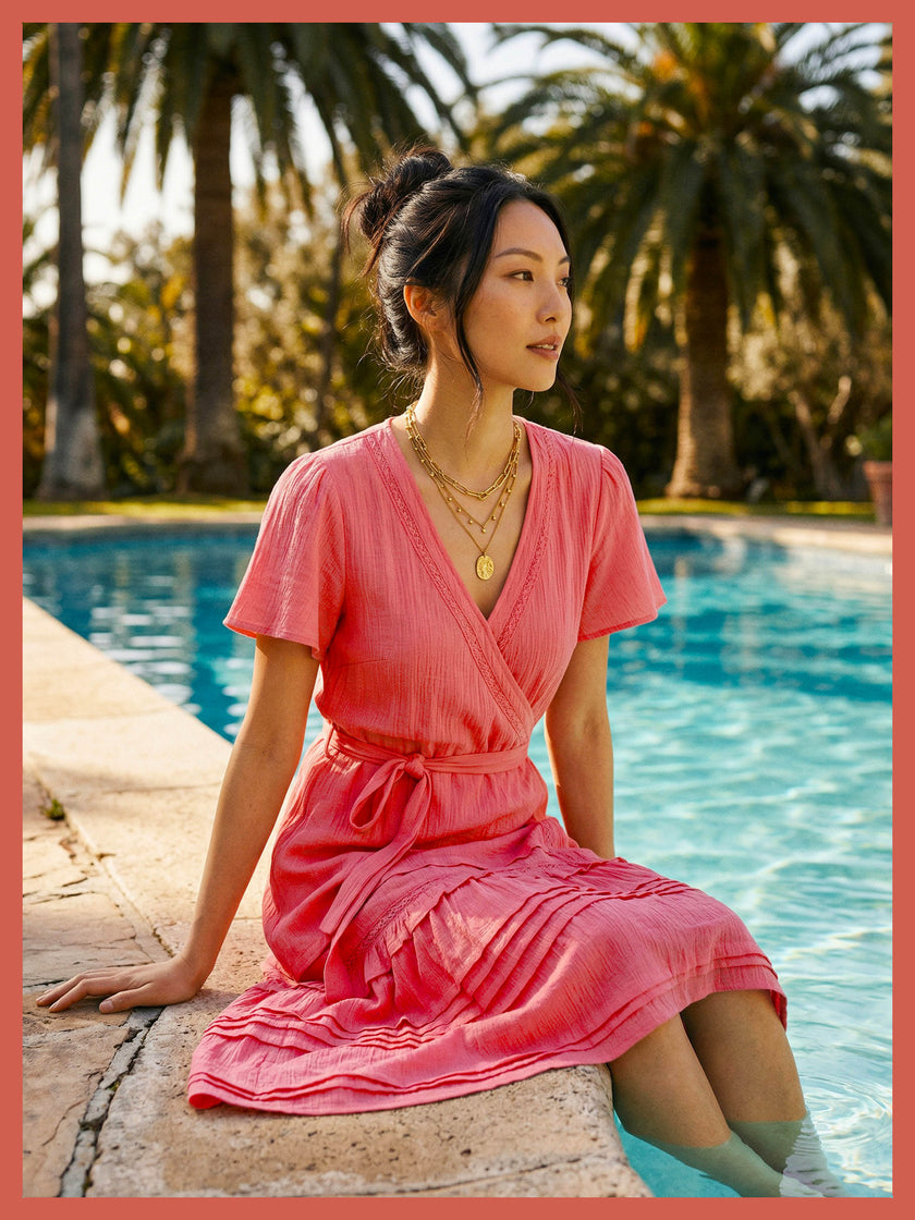 Bailey Maxi Wrap Dress - Bubblegum