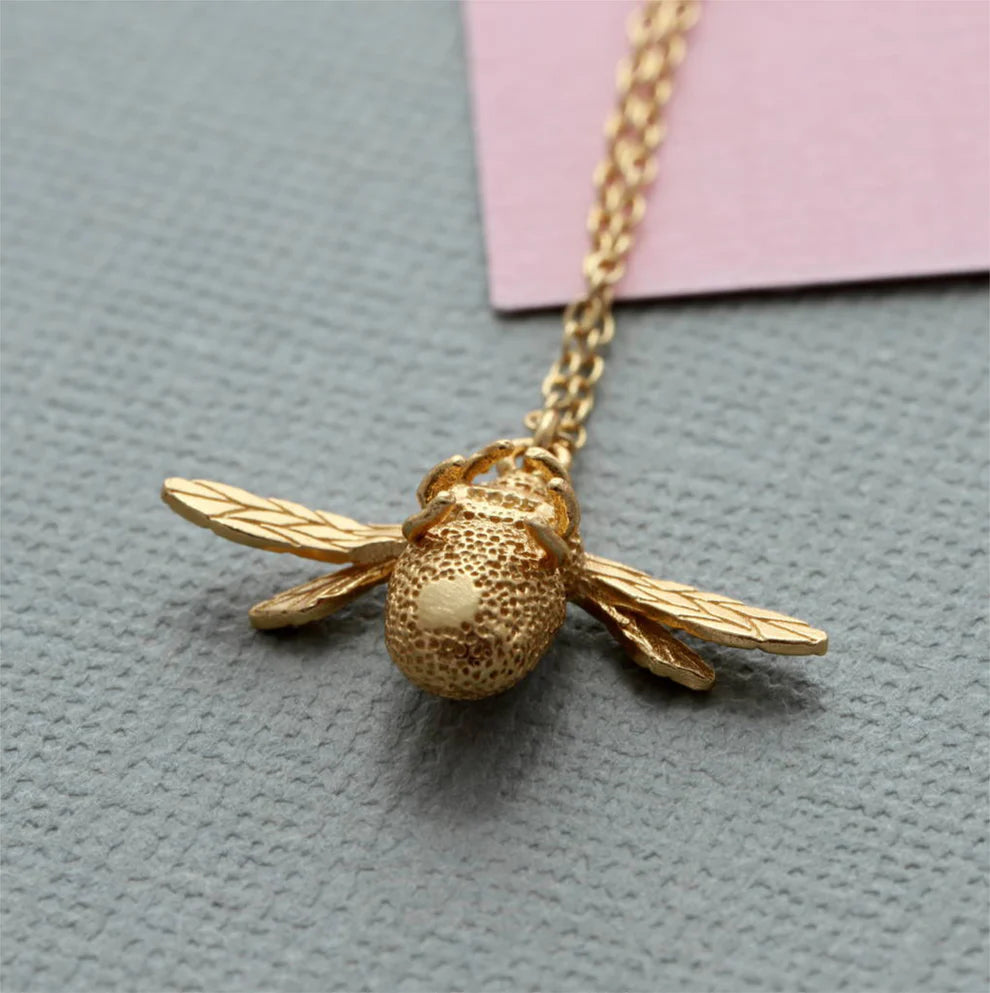 Bumble Bee Necklace Gold