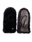 Women's black leather mittens for elegant cold-weather outfits
