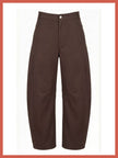 Binx Barrel Leg Trousers - Chocolate