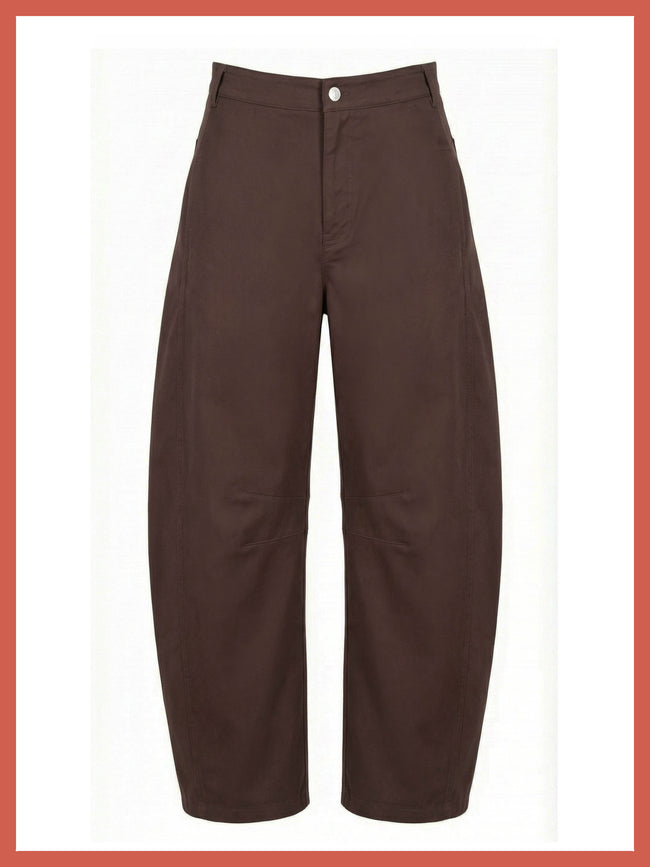 Binx Barrel Leg Trousers - Chocolate