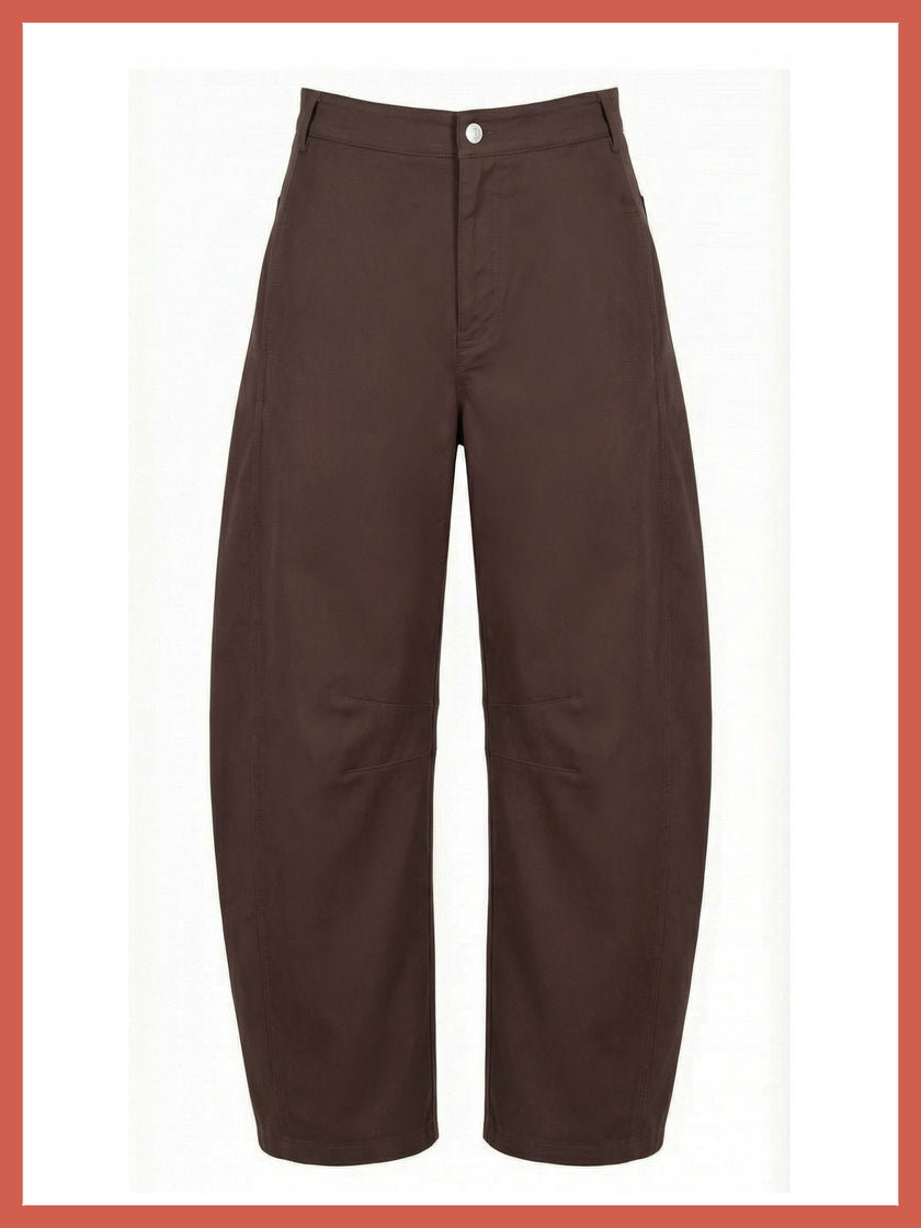 Binx Barrel Leg Trousers - Chocolate