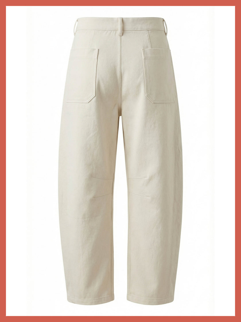 Binx Barrel Leg Trousers - Cream