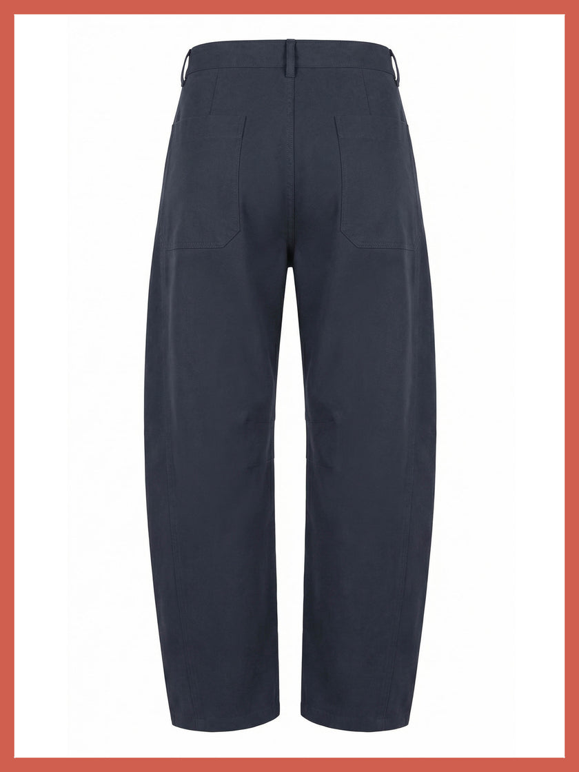 Binx Barrel Leg Trousers - Navy