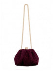 Booba Faux Fur Clutch Bag - Burgundy