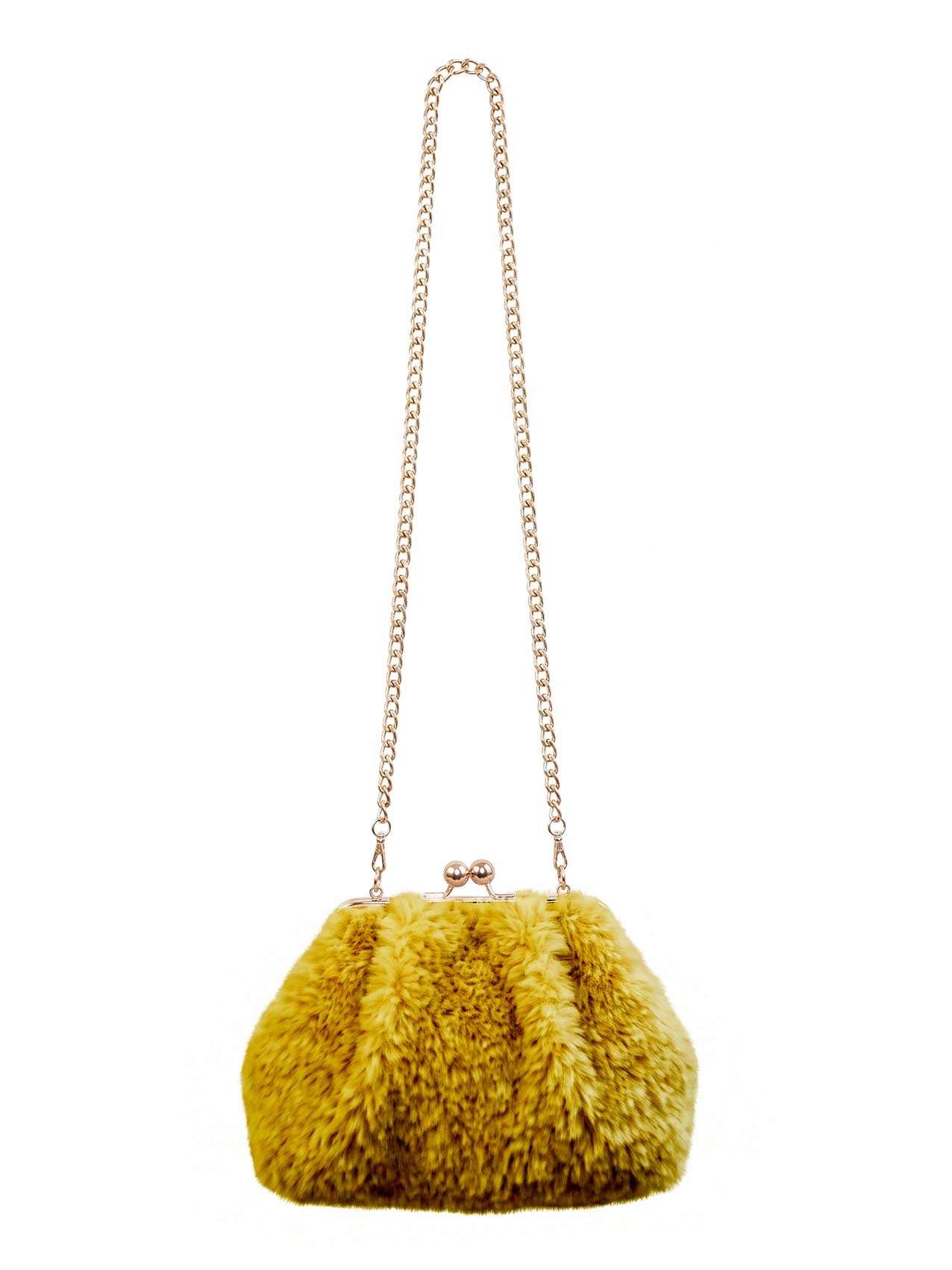Booba Faux Fur Clutch Bag - Toffee
