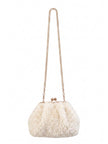 Booba Faux Fur Clutch Bag - Cream