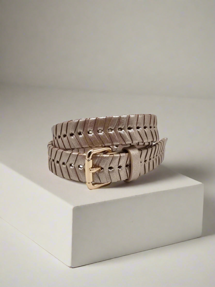 BRADLEY WOVEN BELT IN GOLD