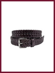 Women's gunmetal woven belt for contemporary outfit styling