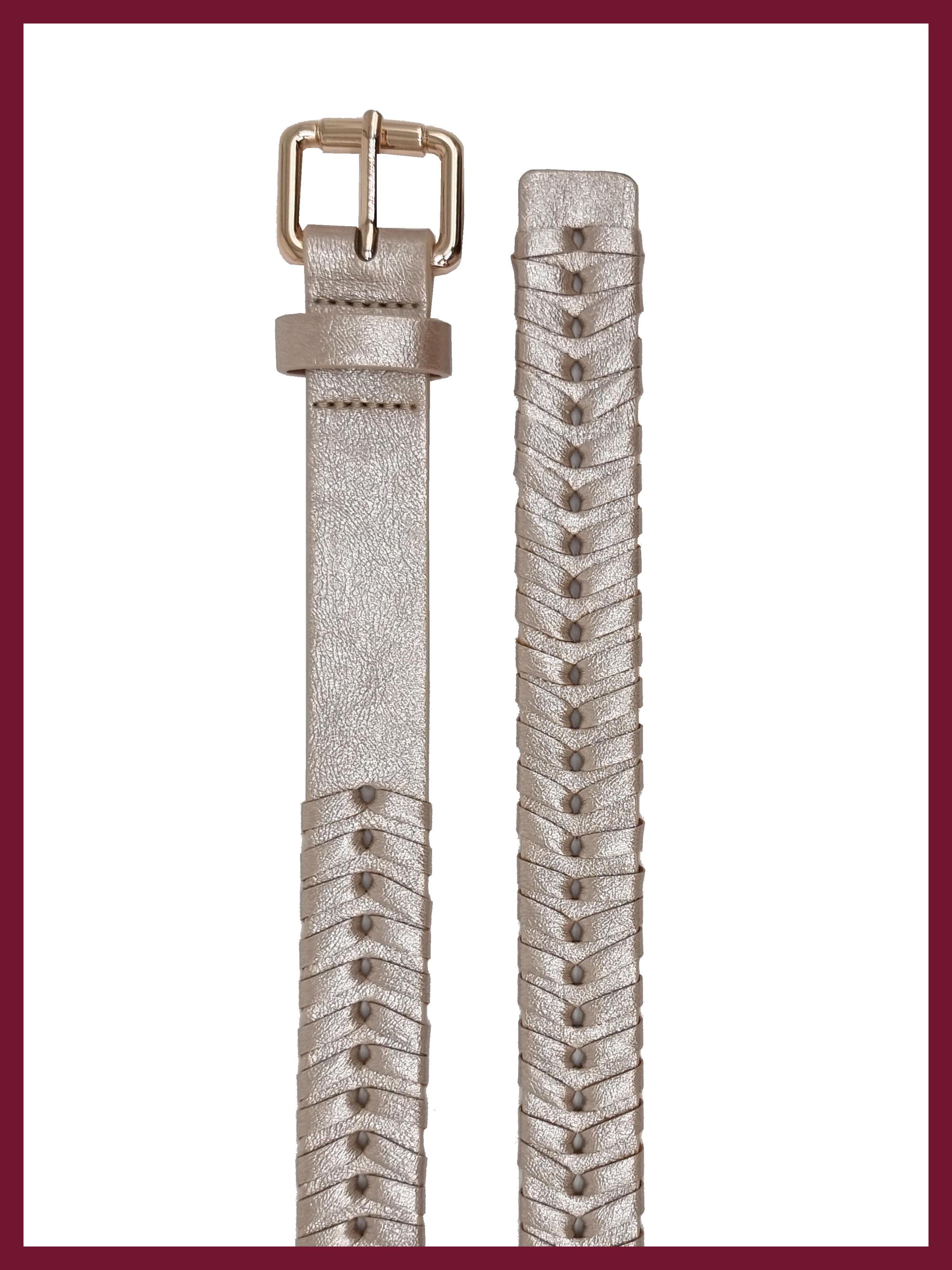 Bradley Woven Belt-Gold