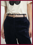 Women's metallic gold woven belt for occasionwear