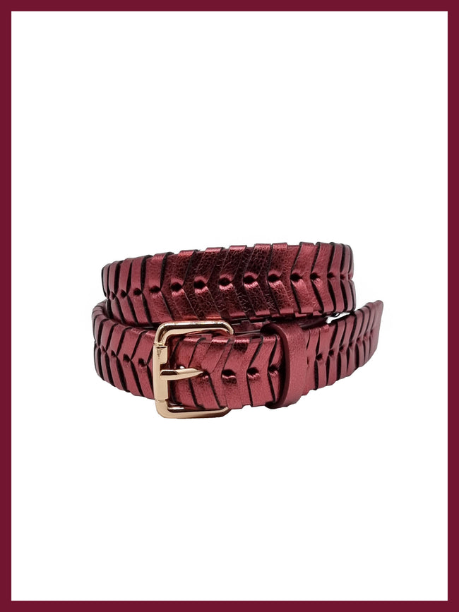 Women's pink woven belt for colourful everyday outfits