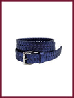 Women's blue woven belt for stylish everyday outfits