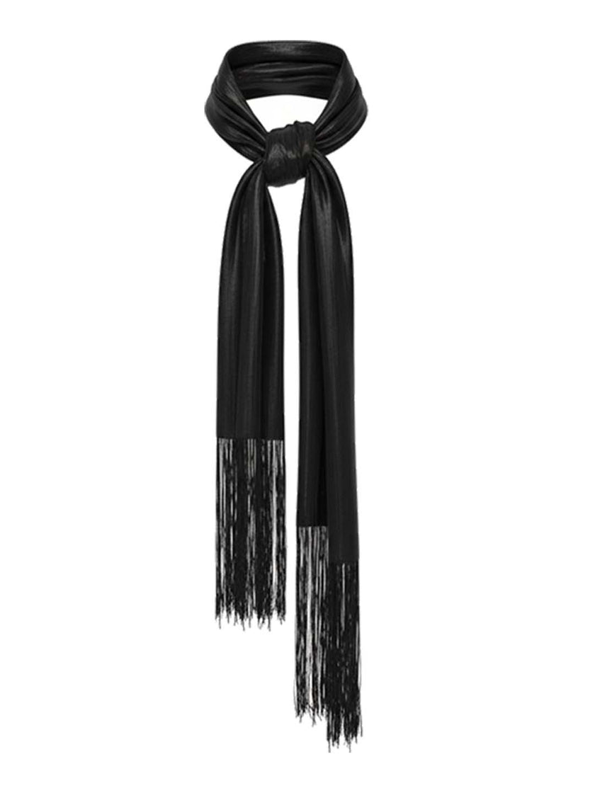 Women's black skinny scarf for chic everyday styling