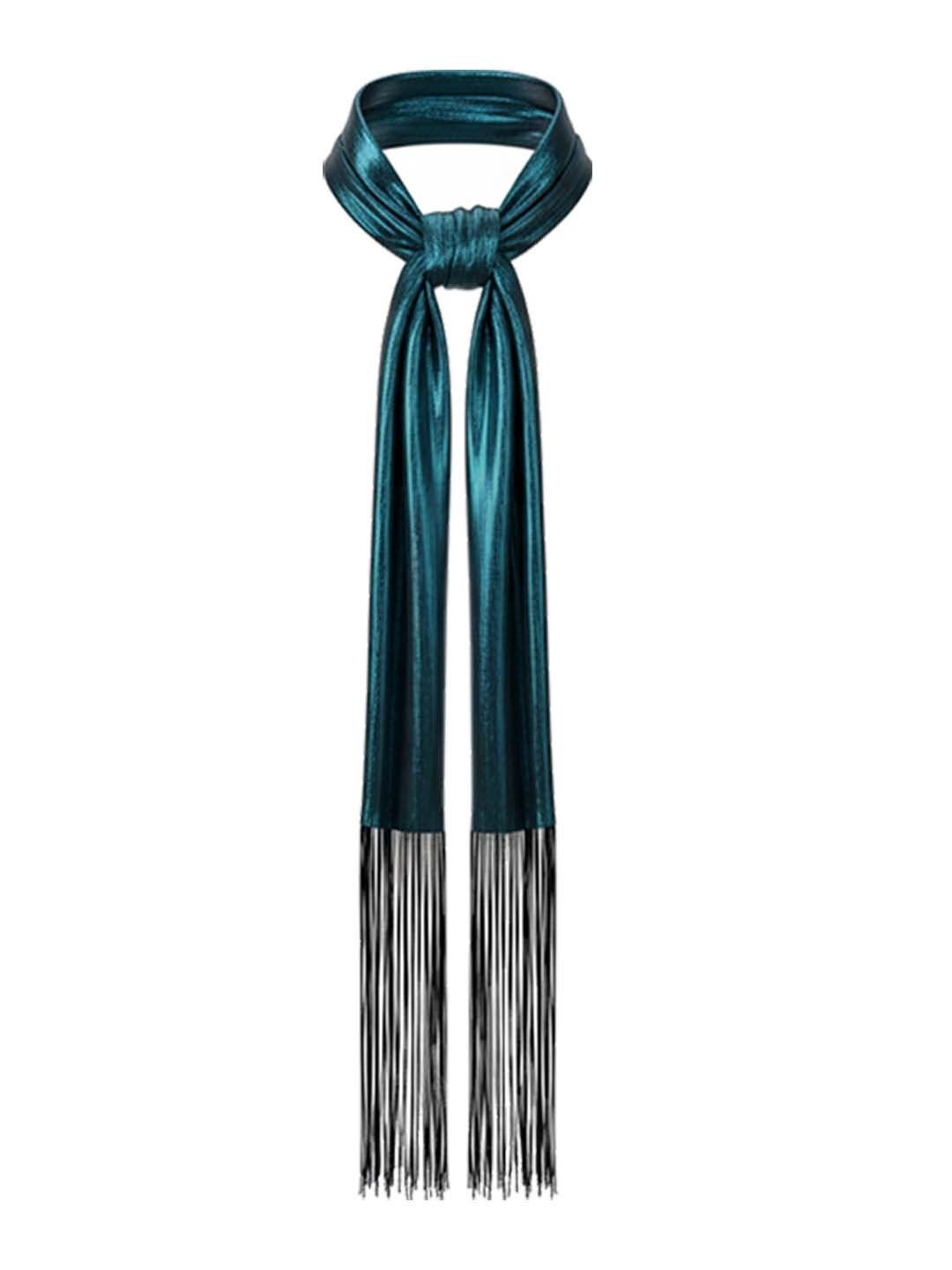 Women's blue skinny scarf for versatile everyday accessories