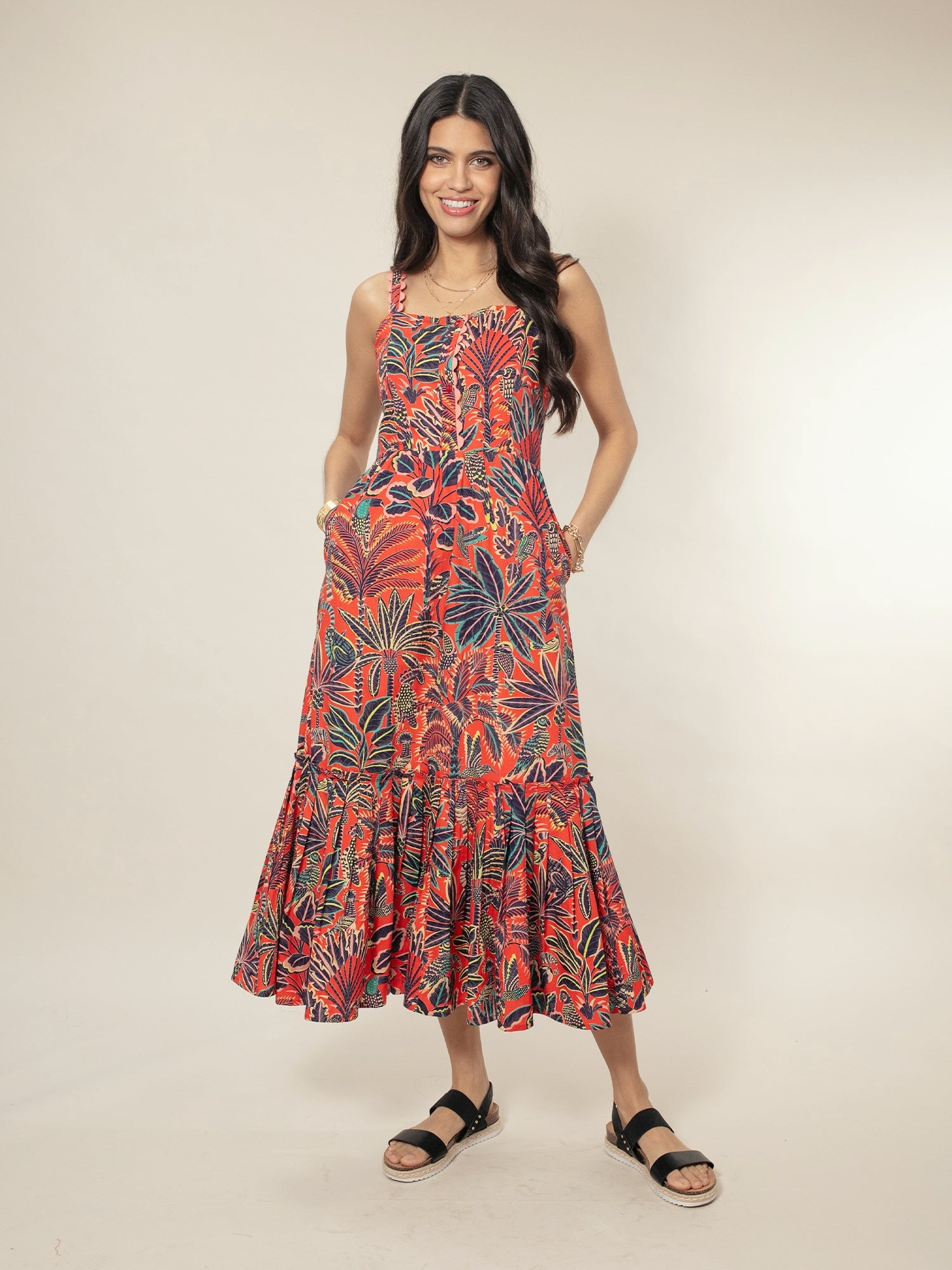 Brannon Dress - Red Mix