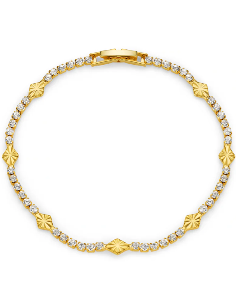 Cupchain & Etched Detail Tennis Bracelet
