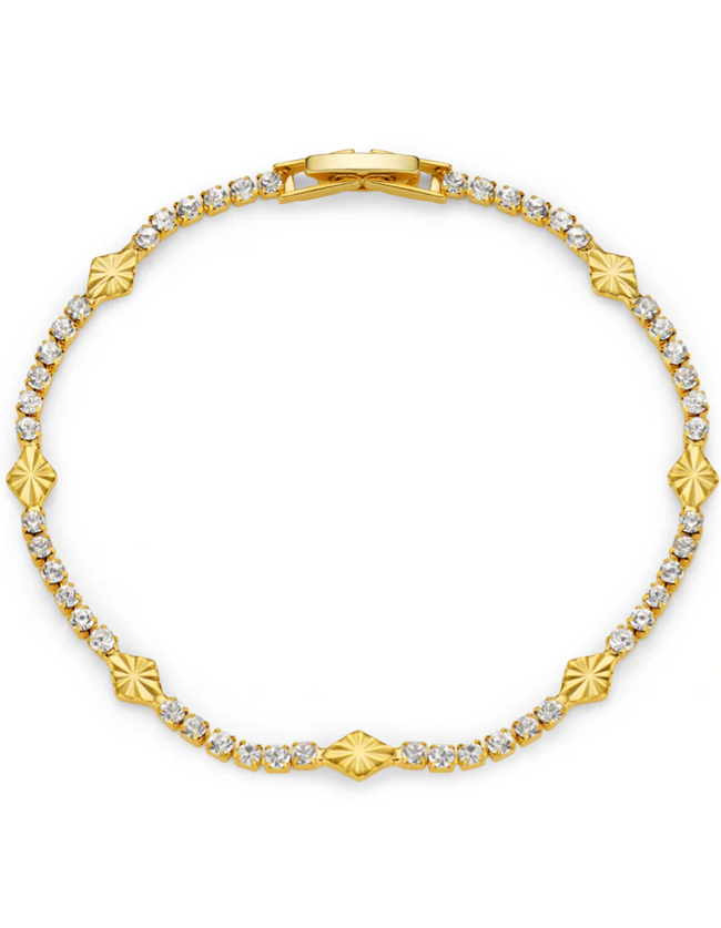 Cupchain & Etched Detail Tennis Bracelet